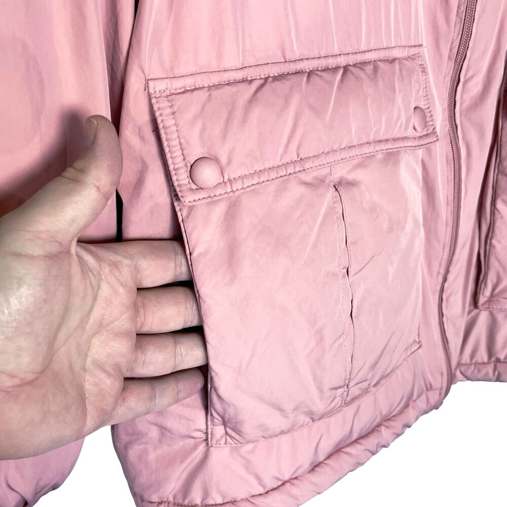 FREE PEOPLE x WE THE FREE Women’s Pink Duvet Puffer Bomber Jacket - Picture 4 of 7